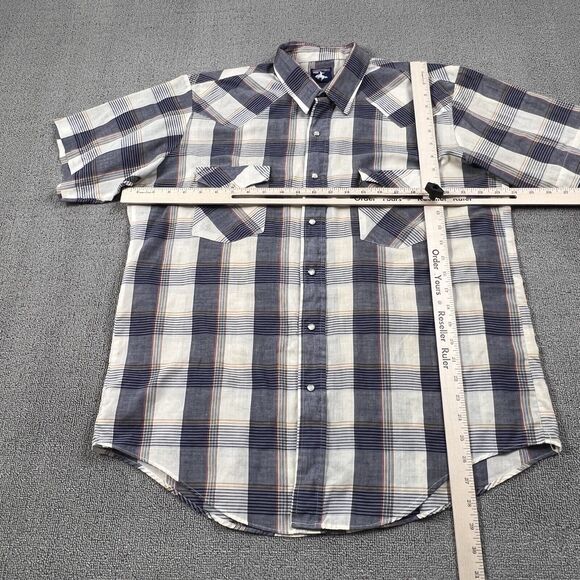 Vintage Chute 1 Shirt Adult Extra Large Plaid Pearl Snap Button Up Western Men's - Picture 11 of 15